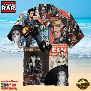 Elvis Presley album cover Collage Unisex Hawaiian Shirt