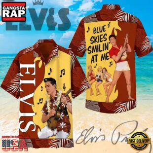 Elvis Presley Blue Skies Smilin At Me 3D Print Unisex Hawaiian Shirt