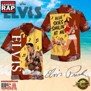 Elvis Presley Blue Skies Smilin At Me Unisex Hawaiian Shirt