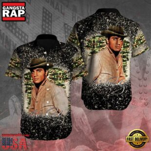 Elvis Presley Blue Suede Cowboy Unisex Hawaiian Shirt