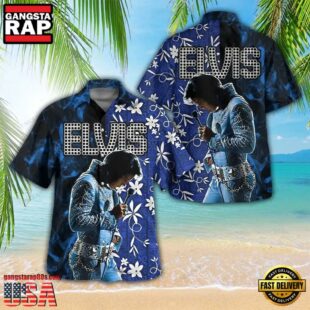 Elvis Presley Blue Suede Unisex Hawaiian Shirt