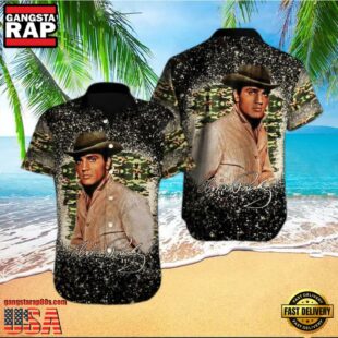 Elvis Presley Camouflage Unisex Hawaiian Shirt