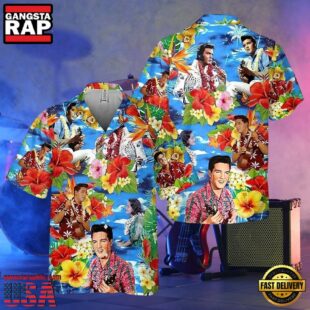 Elvis Presley Colorful Unisex Hawaiian Shirt