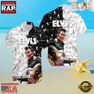 Elvis Presley Musical Notes Unisex Hawaiian Shirt