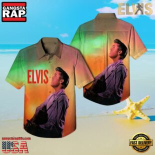 Elvis Presley Playing Guitar Unisex Hawaiian Shirt