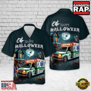 EMS Ambulance Halloween Hawaiian Shirt