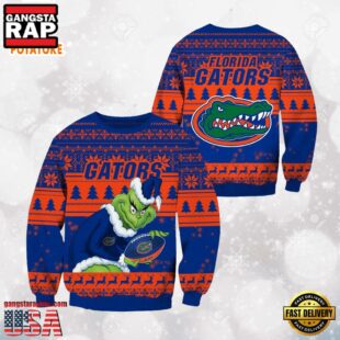 Florida Gators Grinch Custom Name NCAA Ugly Christmas Sweater