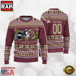 Florida State Seminoles Logo Football NCAA Ugly Christmas Sweater