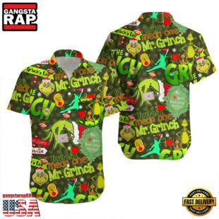 Funny Grinch Arm Holding Christmas Hawaiian Shirt