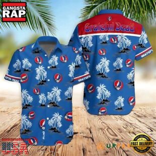 Grateful Dead Band Palm Tree Blue Unisex Hawaiian Shirt