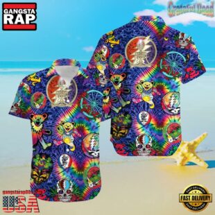 Grateful Dead Bears Tie Die Unisex Hawaiian Shirt