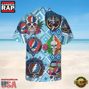 Grateful Dead Blue Lagoon Collage Unisex Hawaiian Shirt