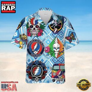 Grateful Dead Blue Lagoon Collage Unisex Hawaiian Shirt