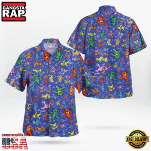 Grateful Dead Colorful Dancing Bears Unisex Hawaiian Shirt