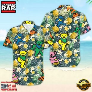 Grateful Dead Dancing Bears Pineapple Forest Unisex Hawaiian Shirt