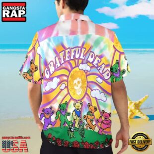 Grateful Dead Dancing Bears Tie-Dye Unisex Hawaiian Shirt