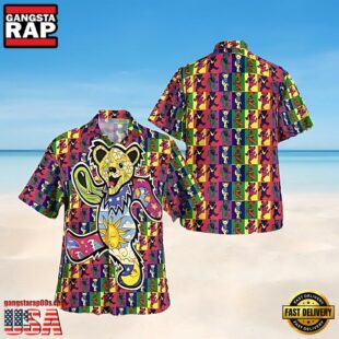 Grateful Dead Hippie Bears Unisex Hawaiian Shirt