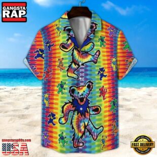 Grateful Dead Rainbow Dancing Bears Unisex Hawaiian Shirt