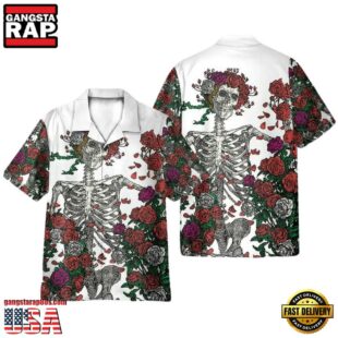 Grateful Dead Skull With Rose Unisex Hawaiian Shirt