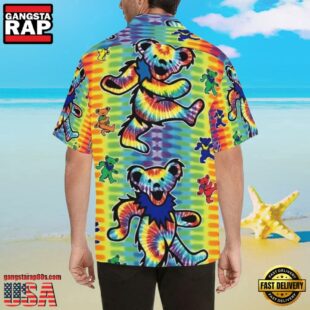 Grateful Dead Tie-Dye Dancing Bears Unisex Hawaiian Shirt