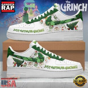 Grinch Just Waiting For Grinchmas Air Force 1 Shoes Gift For Men Women