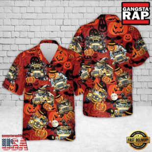 Halloween School Bus Hawaiian Shirt 1