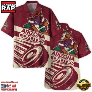 Ice Hockey Puck Arizona Coyotes National Hockey League NHL Hawaiian Shirt