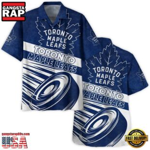 Ice Hockey Puck Toronto Maple Leafs National Hockey League NHL Hawaiian Shirt