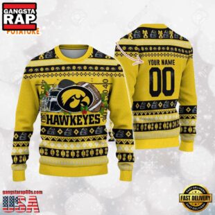 Iowa Hawkeyes Logo Football NCAA Ugly Christmas Sweater