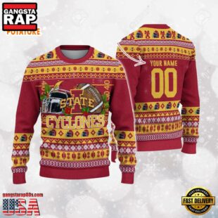 Iowa State Cyclones Logo Football NCAA Ugly Christmas Sweater