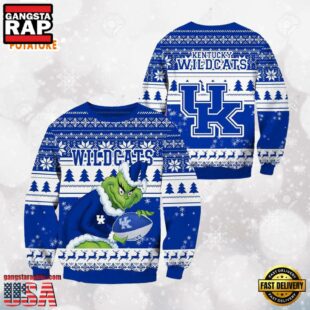 Kentucky Wildcats Grinch Custom Name NCAA Ugly Christmas Sweater