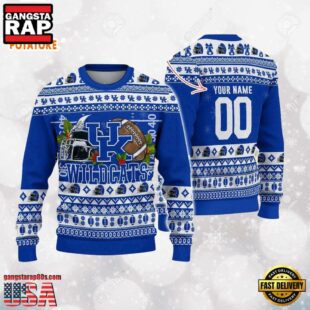 Kentucky Wildcats Logo Football NCAA Ugly Christmas Sweater