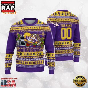 LSU Tigers Logo Football NCAA Ugly Christmas Sweater