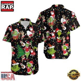 Merry Christmas Grinch Santa Hawaiian Shirt