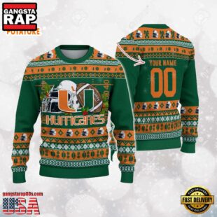 Miami Hurricanes Logo Football NCAA Ugly Christmas Sweater