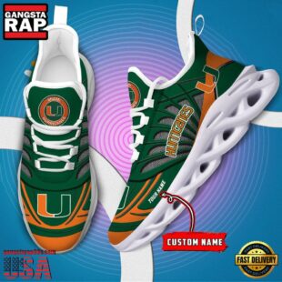 Miami Hurricanes NCAA Custom Max Soul Shoes Sneaker