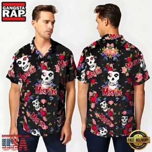 Misfits Band Skull Floral Hawaiian Shirt