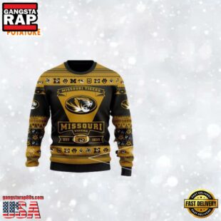 Missouri Tigers Logo Custom Name For Football Fans NCAA Ugly Christmas Sweater