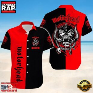 Motorhead Rock Band Red & Black Classic War Pig Hawaiian Shirt