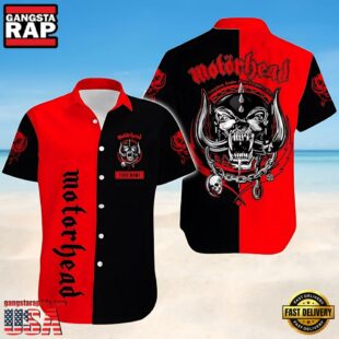 Motorhead Rock Band War Pig Classic Red & Black Hawaiian Shirt