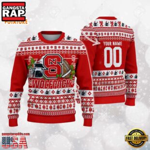 NC State Wolfpack Logo Football NCAA Ugly Christmas Sweater