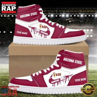 NCAA Arizona State Sun Devils Grunge Style Custom Air Jordan 1 Shoes