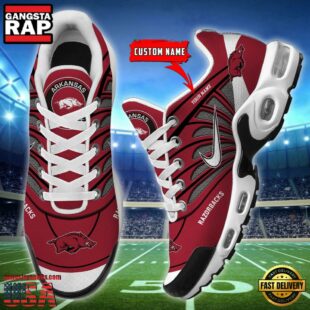 NCAA Arkansas Razorbacks Sport Football Logo Custom Air Max Plus Shoes