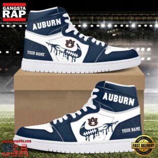 NCAA Auburn Tigers Grunge Style Custom Air Jordan 1 Shoes