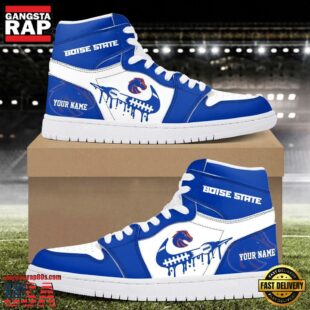 NCAA Boise State Broncos Grunge Style Custom Air Jordan 1 Shoes