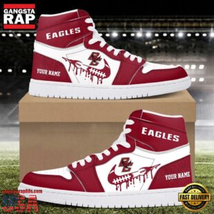 NCAA Boston College Eagles Grunge Style Custom Air Jordan 1 Shoes