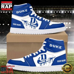 NCAA Duke Blue Devils Grunge Style Custom Air Jordan 1 Shoes