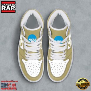 NCAA Georgia Tech Yellow Jackets Grunge Style Custom Air Jordan 1 Shoes