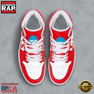 NCAA Kansas Jayhawks Grunge Style Custom Air Jordan 1 Shoes