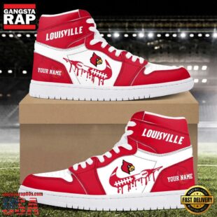 NCAA Louisville Cardinals Grunge Style Custom Air Jordan 1 Shoes